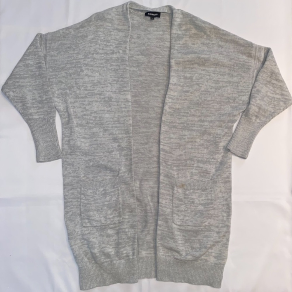 Express Gray Long Sweater Cardigan